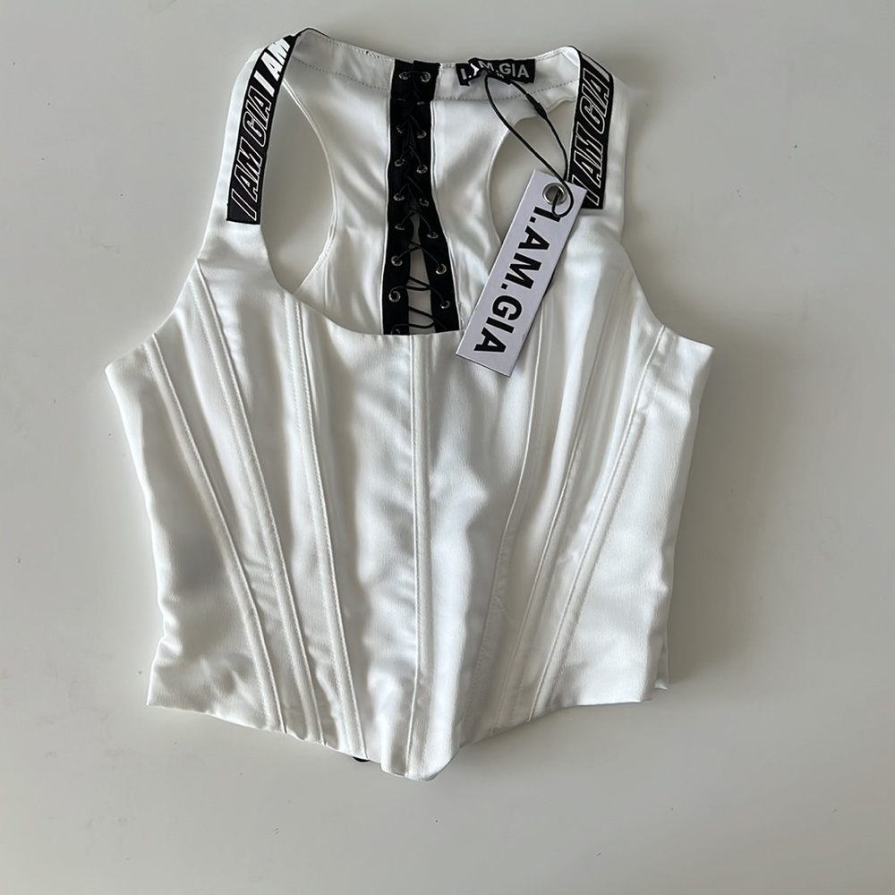White Siobhan Corset Top | IAMGIA